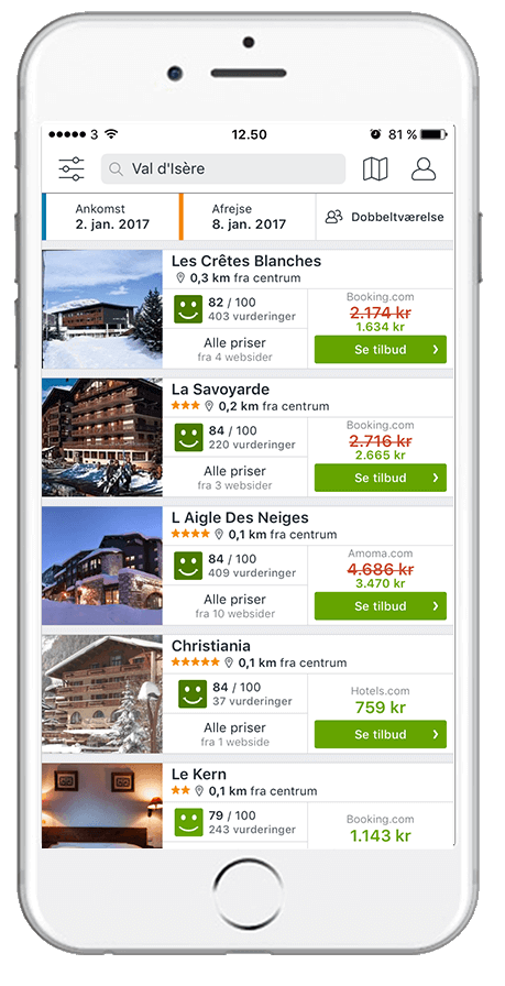 apps rejse tilbud