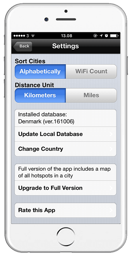 apps til din rejse settings